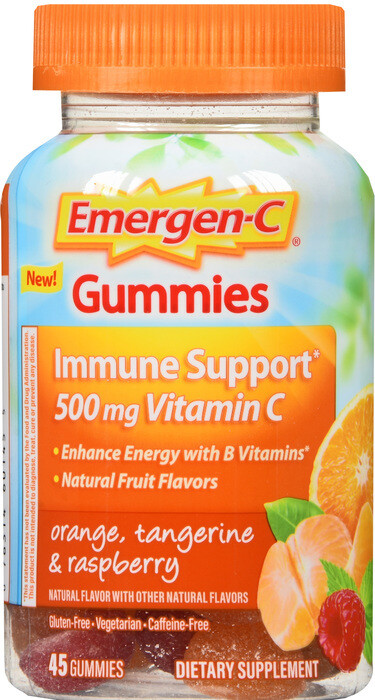 Kẹo dẻo bổ sung vitamin C, Emergen-C Vitamin C 500mg Gummies 45ct