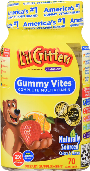 Kẹo dẻo bổ sung nhiều loại Vitamin, Lil Critters Child Multi-vitamin Gummy 70ct