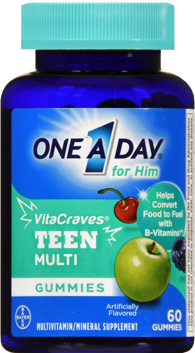 Vitamin One A Day cho teen nam, One-A-Day Multi-vitamin Teen for Him Gummy 60ct