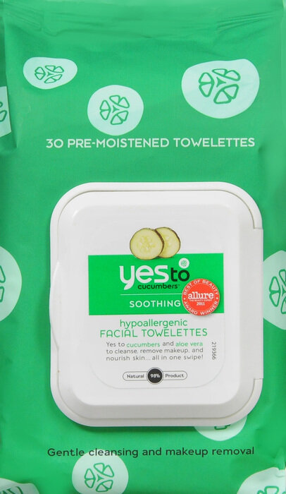 Khăn lau mặt ướt, Yes To Facial Wipes Cucumber 30ct