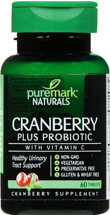 Viên uống nam việt quất và men vi sinh, Puremark Cranberry + Probiotic Tablet 60ct