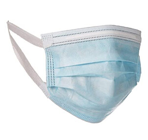 Single Use Disposable Face Mask (Pack of 50), Blue - Latex Free