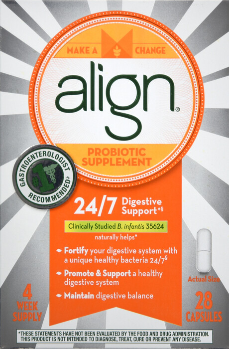 Viên uống hỗ trợ tiêu hóa Align 24/7 Probiotic Digestive Support Capsule 28ct