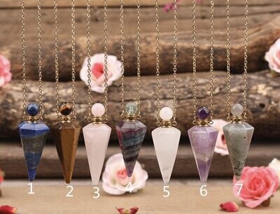 Crystal Essential Oil Pendulum Necklace Crystal Essential Oil Pendulum Necklace
