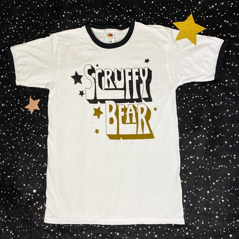 Ringer Tee with Logo in White with Black Trim