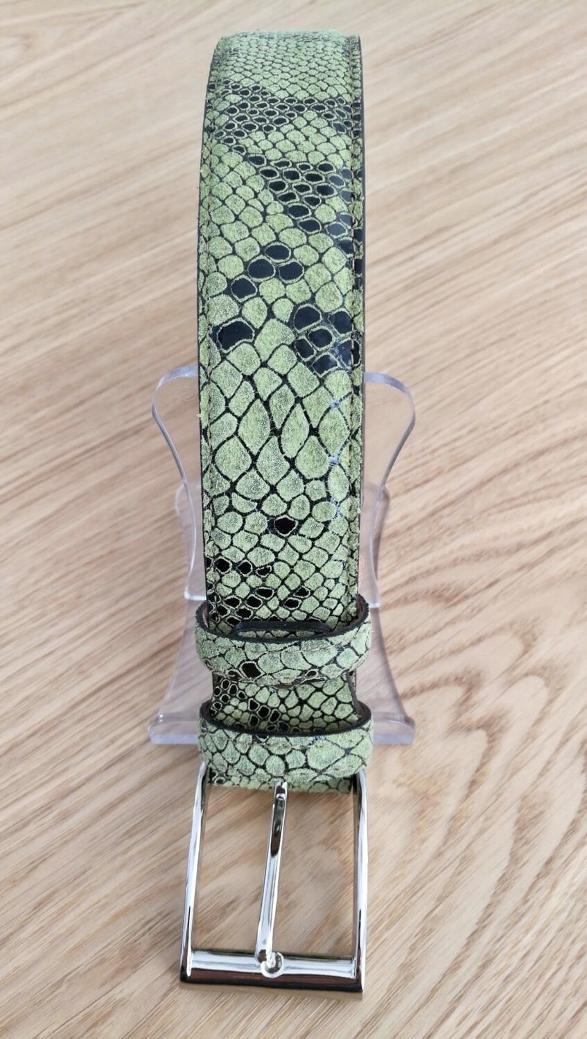 Cintura In Nubuk Stampato Pitone