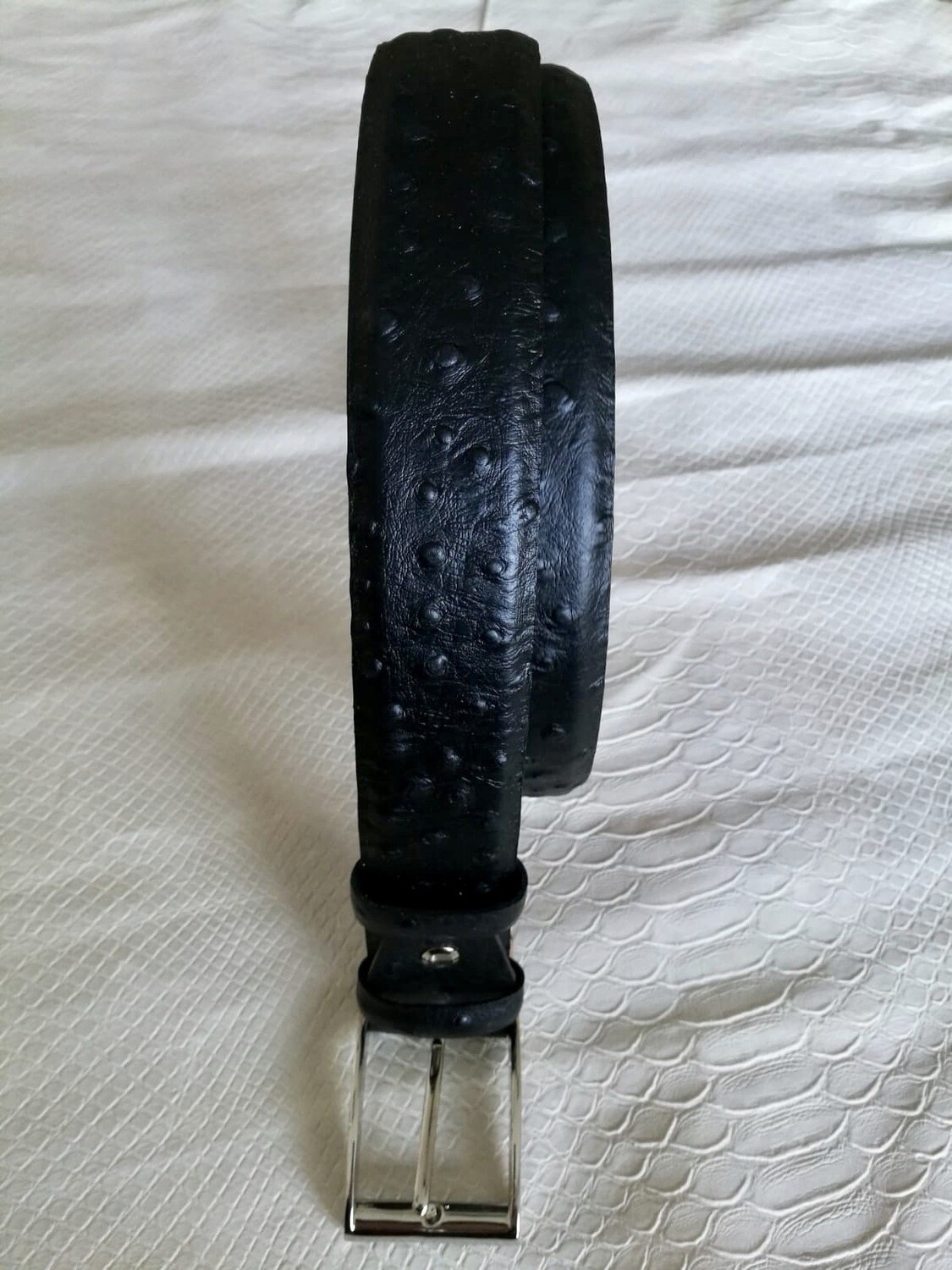 Cintura In Pelle Stampato Struzzo