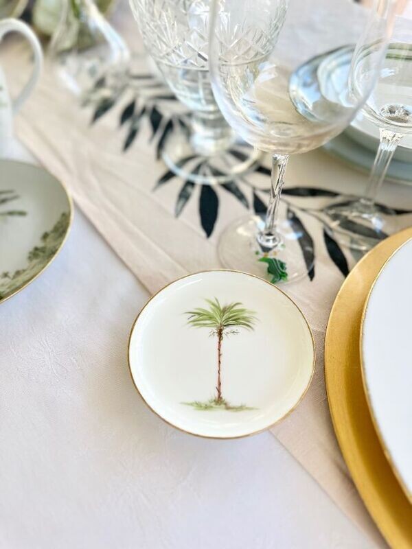 Assiette pain. PALM COLLECTION. Peinte à la main