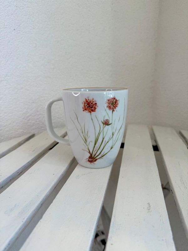 MUG XL. ALLIUM ROUGE. MORNINGS COLECCION. Pintado a mano
