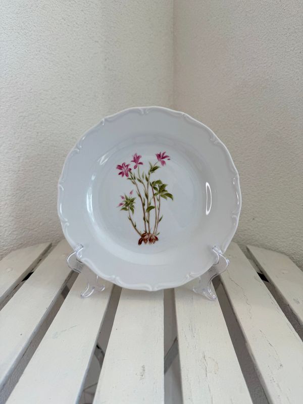 PLATO DE POSTRES 19cm. ALLIUM ROSE. MORNINGS COLECCION. Pintado a mano