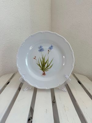 DESSERT ASSIETTE 19cm. IXIA BLEU. MORNINGS COLLECTION.Peinte à la main