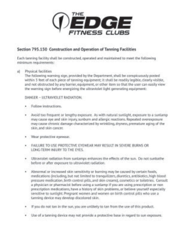 Illinois Tanning Warning Pads