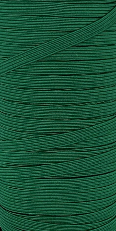 Emerald Green- 1/4 inch - 6mm Braided Elastic