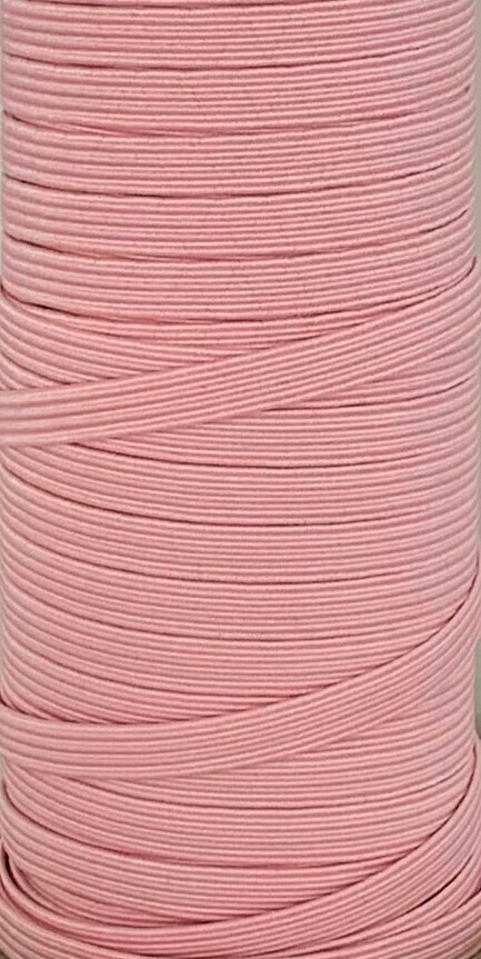 Pink - 1/4 inch - 6mm Braided Elastic