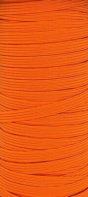Orange - 1/4 inch - 6mm Braided Elastic