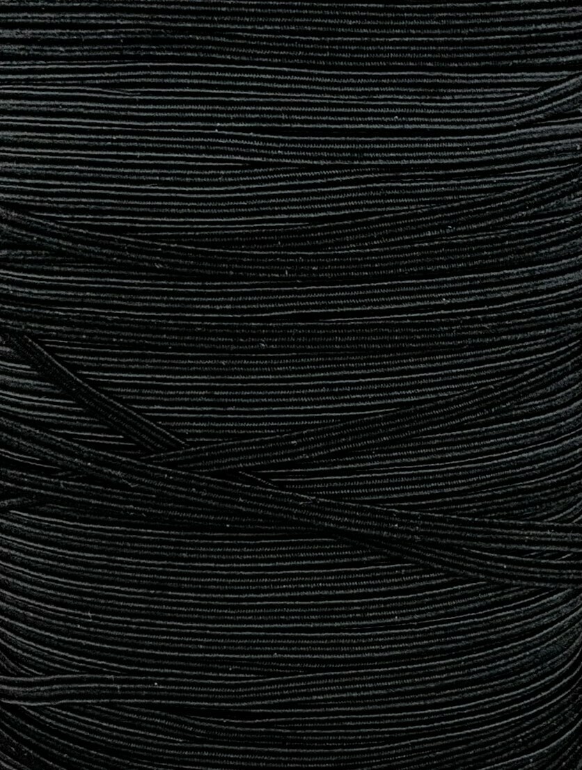 Braided Elastic 1/8&quot; - 3mm - Black