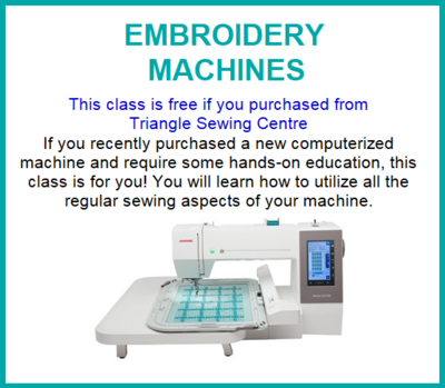 EMBROIDERY MACHINES
Friday September 15th, 12:00 pm - 5:00 pm