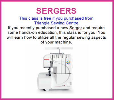SERGERS
Tuesday March 26th, 1:00 pm - 4:30 pm