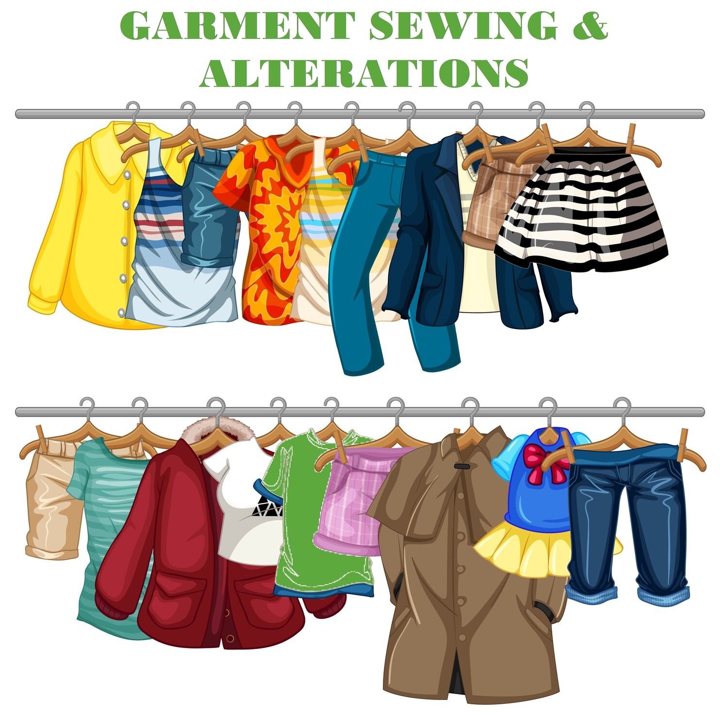 GARMENT SEWING & ALTERATIONS
$50.00 + HST (each)
Thursday October 19th, 10:30 am - 4:30 pm