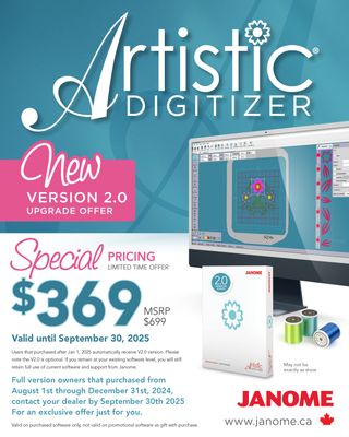 Janome Artistic Digitizer V2 Upgrade