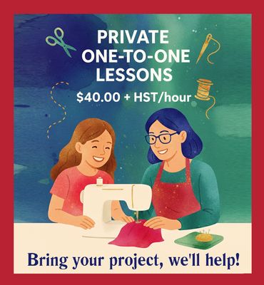 PRIVATE SEWING LESSONS (min 3 hr)