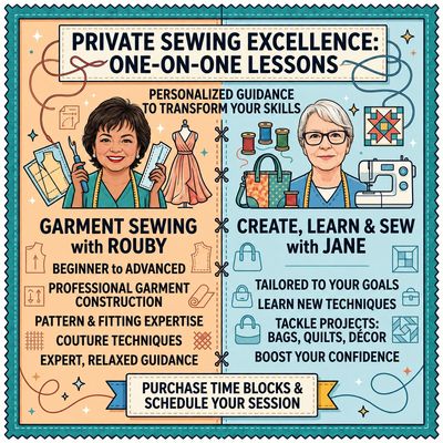 PRIVATE SEWING SESSIONS (min 3 hr)