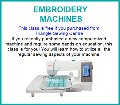 EMBROIDERY MACHINES Friday November 20th, 12:00 pm - 5:00 pm