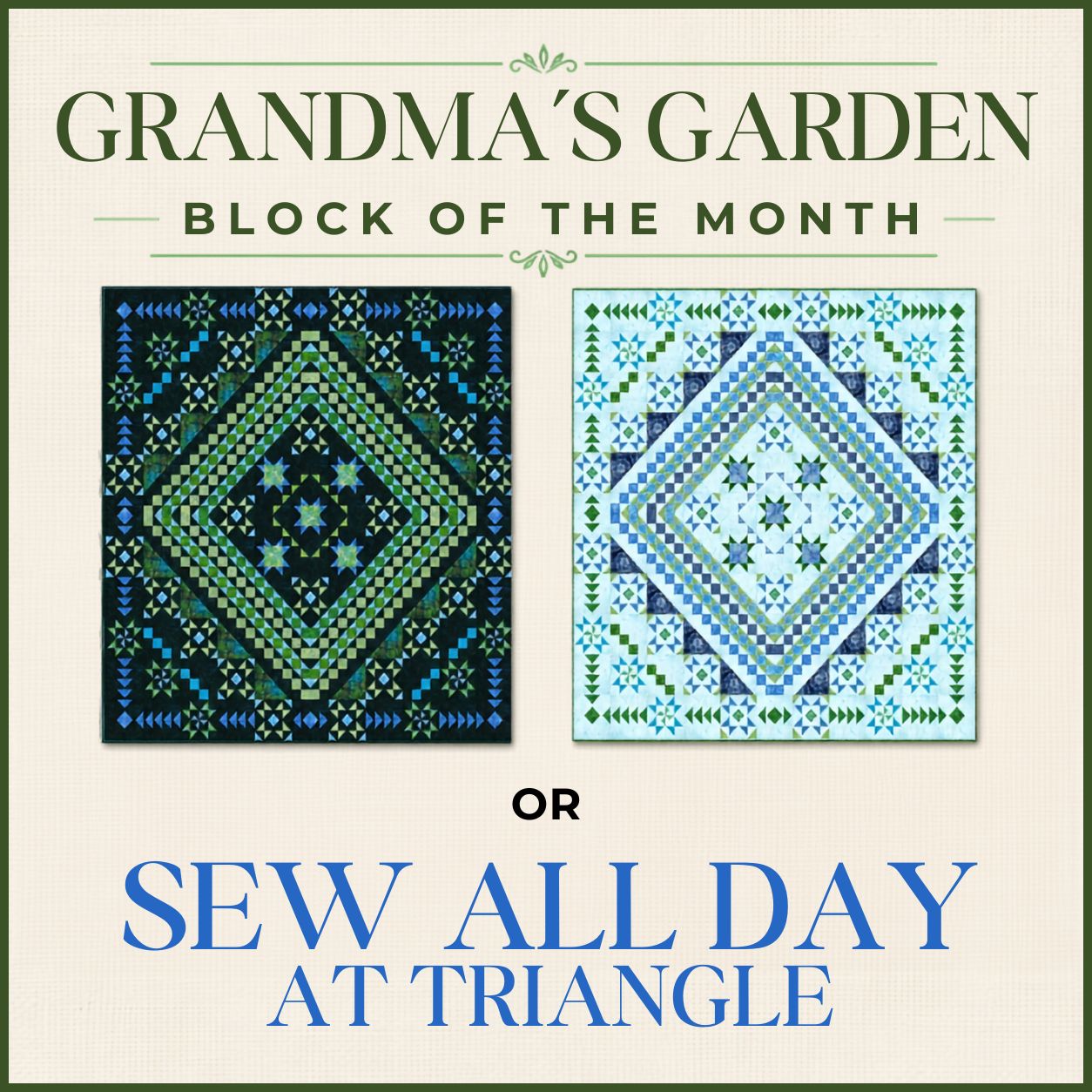 ​SEW ALL DAY - BLOCK OF THE MONTH Monday November 9th, 10:30 am – 4:00 pm