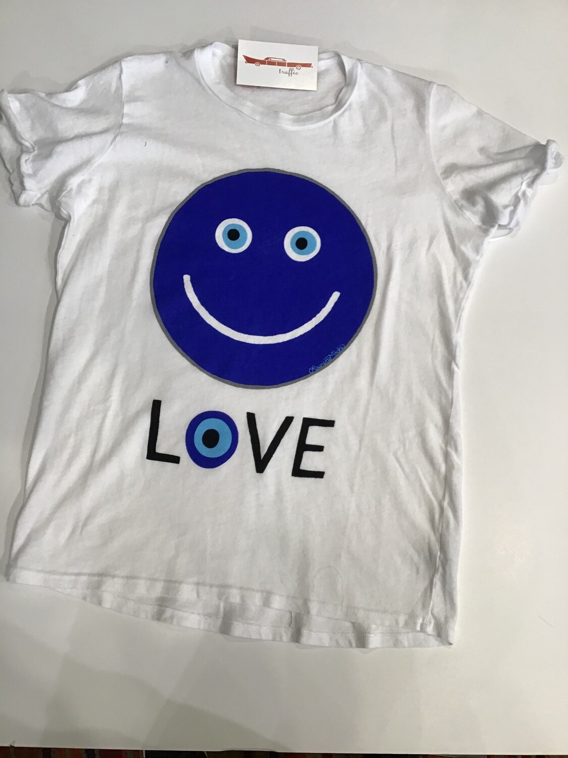 Evil eye happy face s/ tee