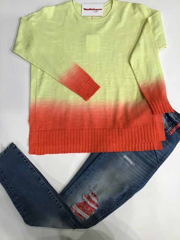 Ombré dip dye cotton sweater