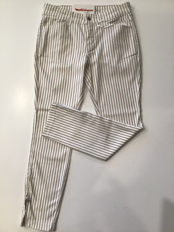 Stripe zip leg jean