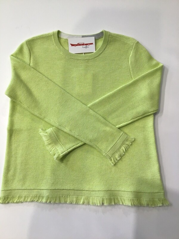 Cotton fringe trim sweater