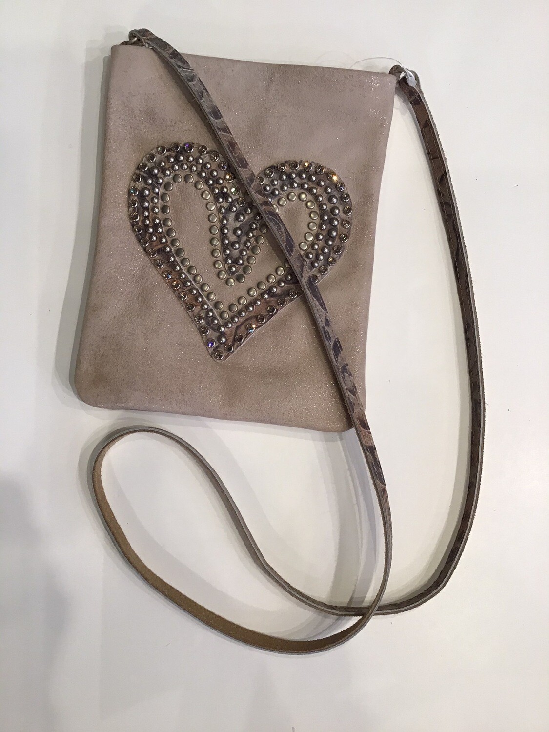 Studded And Bejewel Heart Pouch