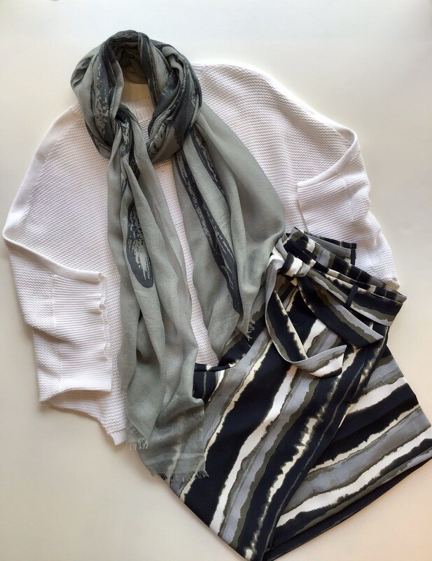 Cotton cashmere mesh dolman sweater
