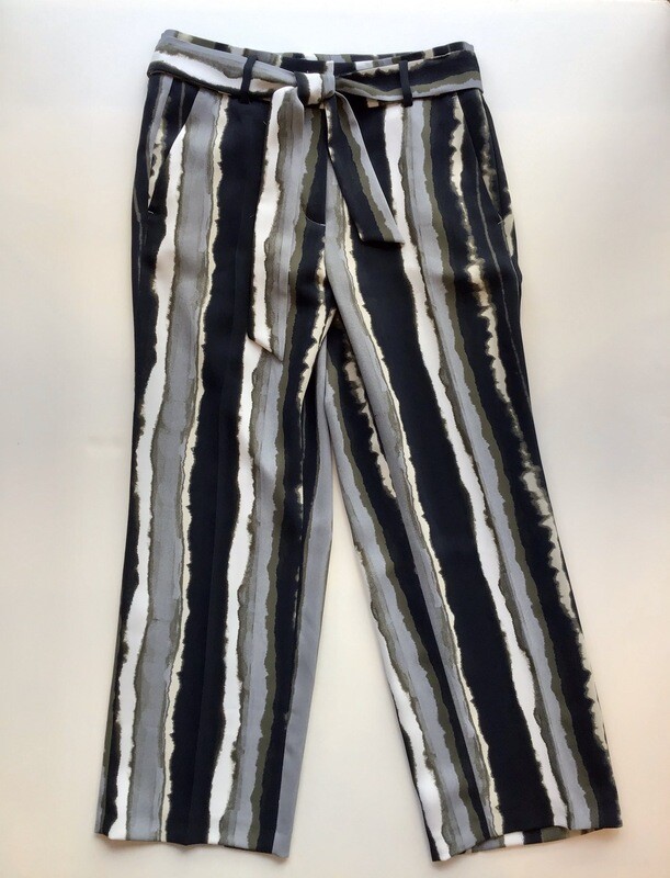 Stripe crop tie pant