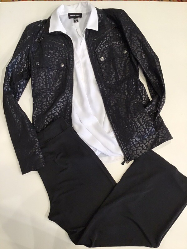 Cheetah embossed lightweight moto jacket