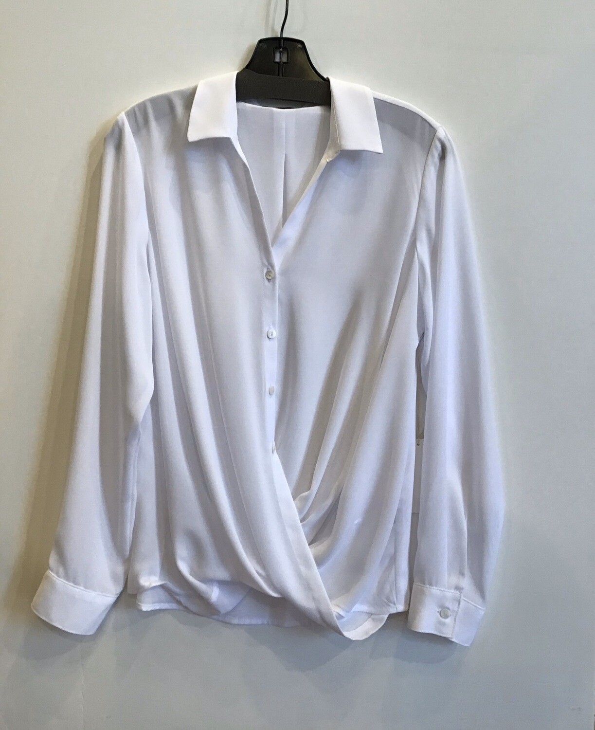 Drape front crossover blouse
