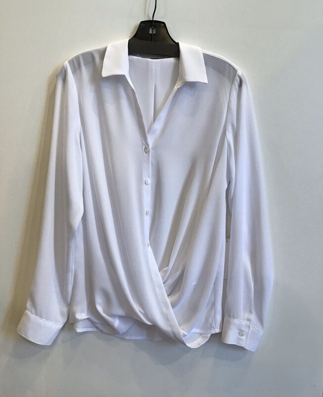 Drape front crossover blouse