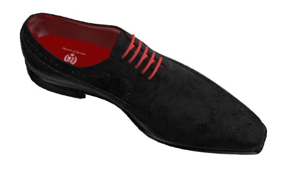 Longwing Blucher - Black Suede + Painted calf - Men&#39;s Black Shoe Tree (Labeled Imperator of Laurentia) included with purchase.