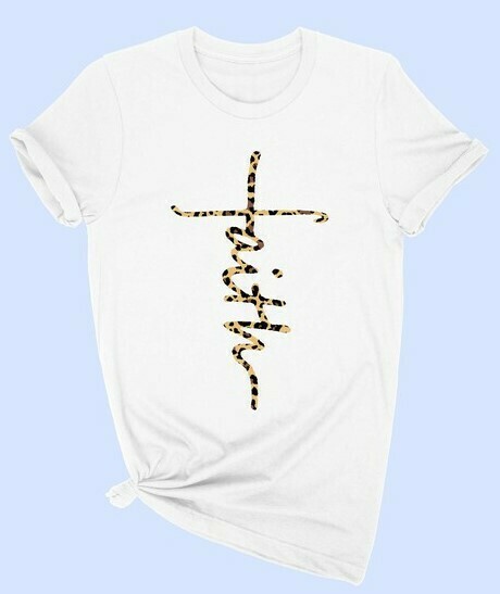 Faith Leopard Plus T-Shirt