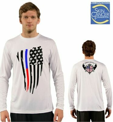 Men's Police and Firefighters Respect Flag Sublimation Vapor Solar Tee - Long Sleeve