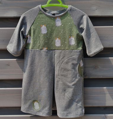 Kinderkleid Kinderkleid "Monster" kurzärmelig, grün / grau Gr. 86 - Duplikat 5% Rabatt