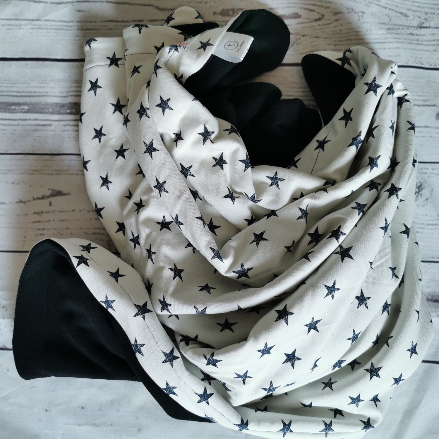 Kuscheldecke Babydecke "Sterne" VS aus Sweat und RS aus Fleece