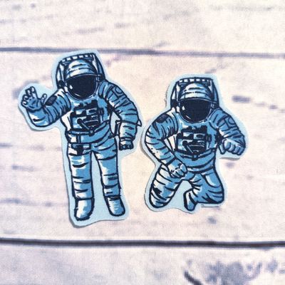Astronauten Applikationen 2er Set blau - zum aufbügeln und festnähen Astronauten Applikationen 2er Set blau - zum aufbügeln und festnähen