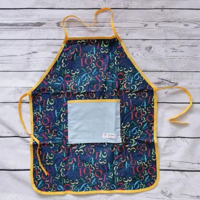 Kinderschürze mit Zahlen - 55 cm lang - Personalisierung möglich