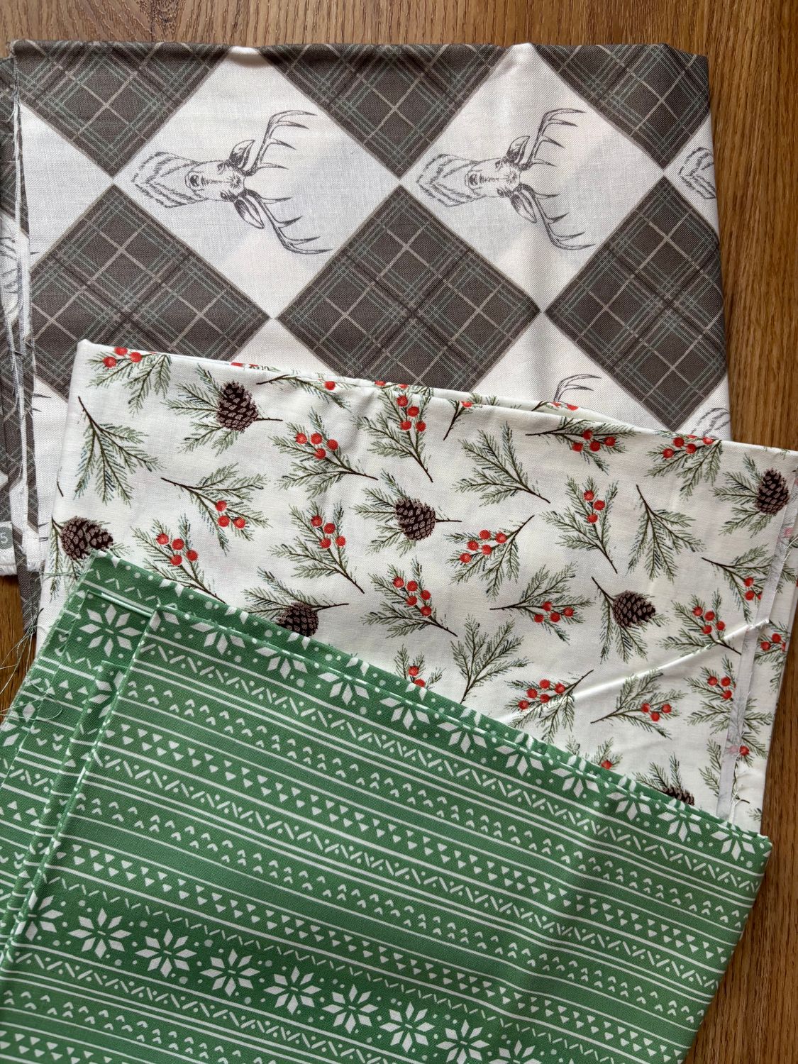 3m Patchwork Stoff Baumwoll Webware Weihnachten Set 3 Stück je 1m