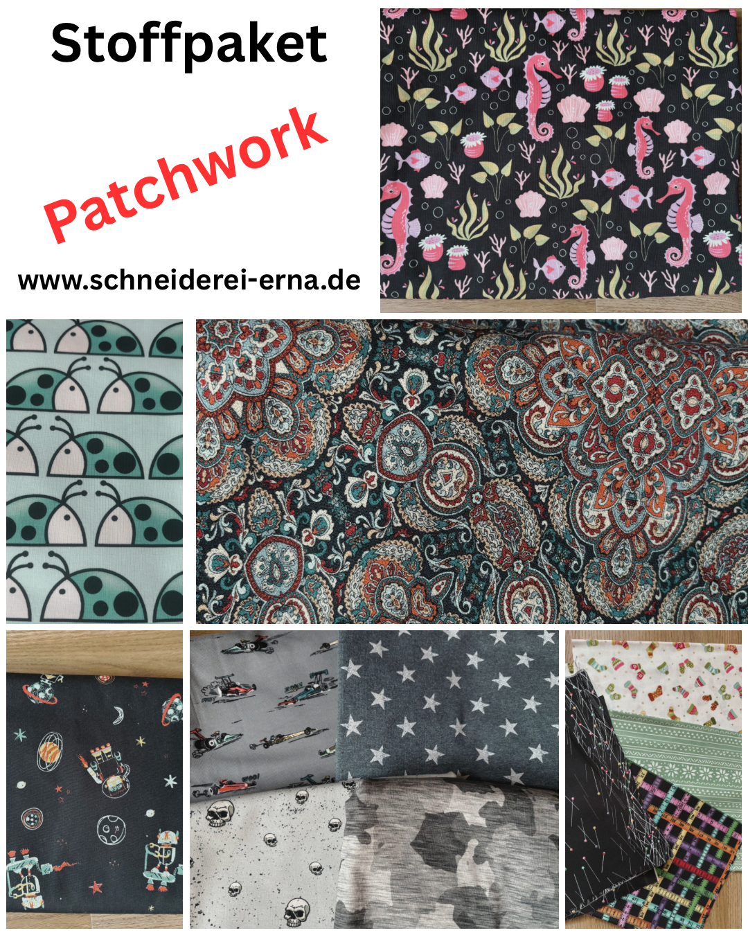 5 Meter Stoffpaket - Patchwork Stoffe (Baumwoll Webware)