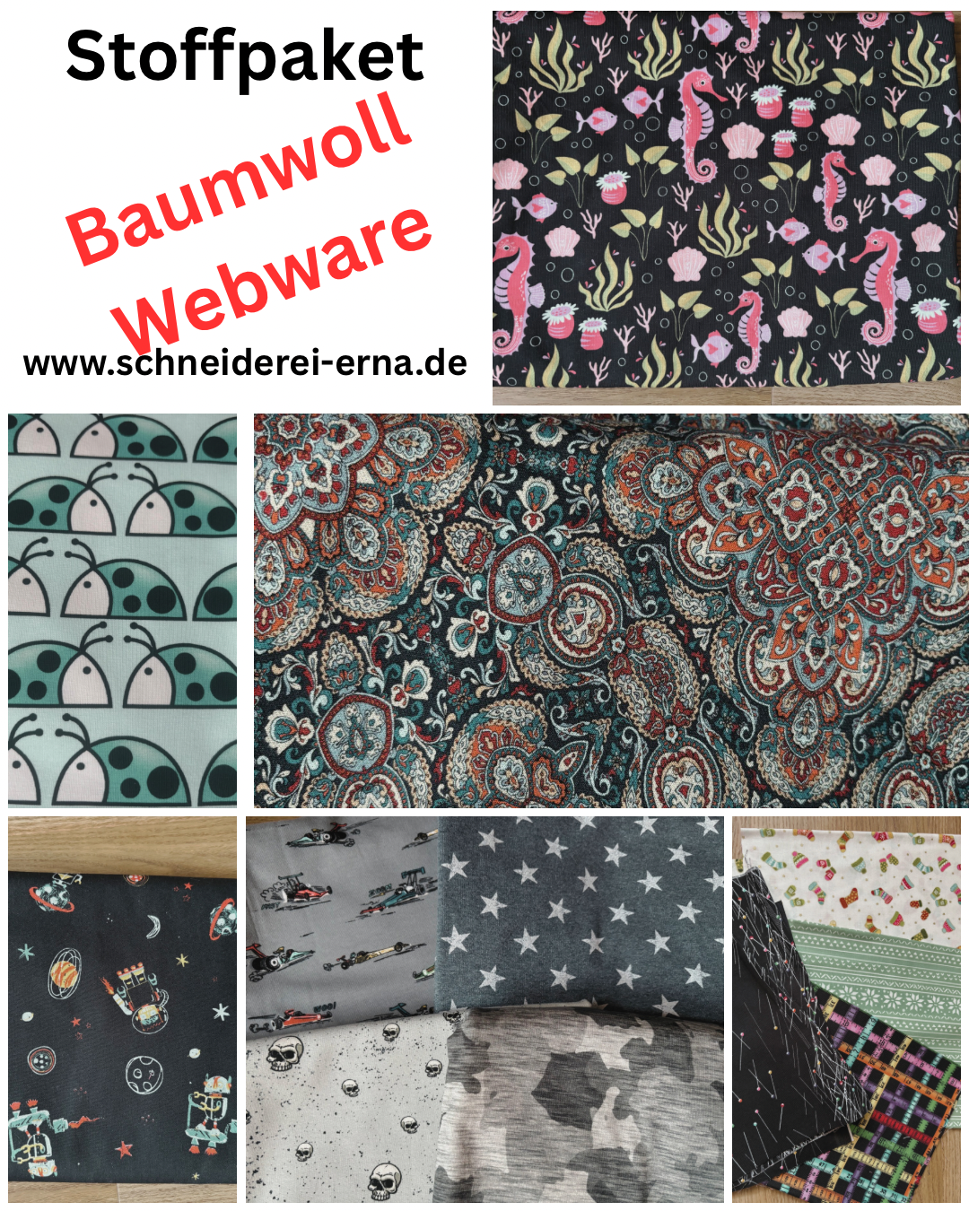 5 Meter Stoffpaket - Baumwoll Webware