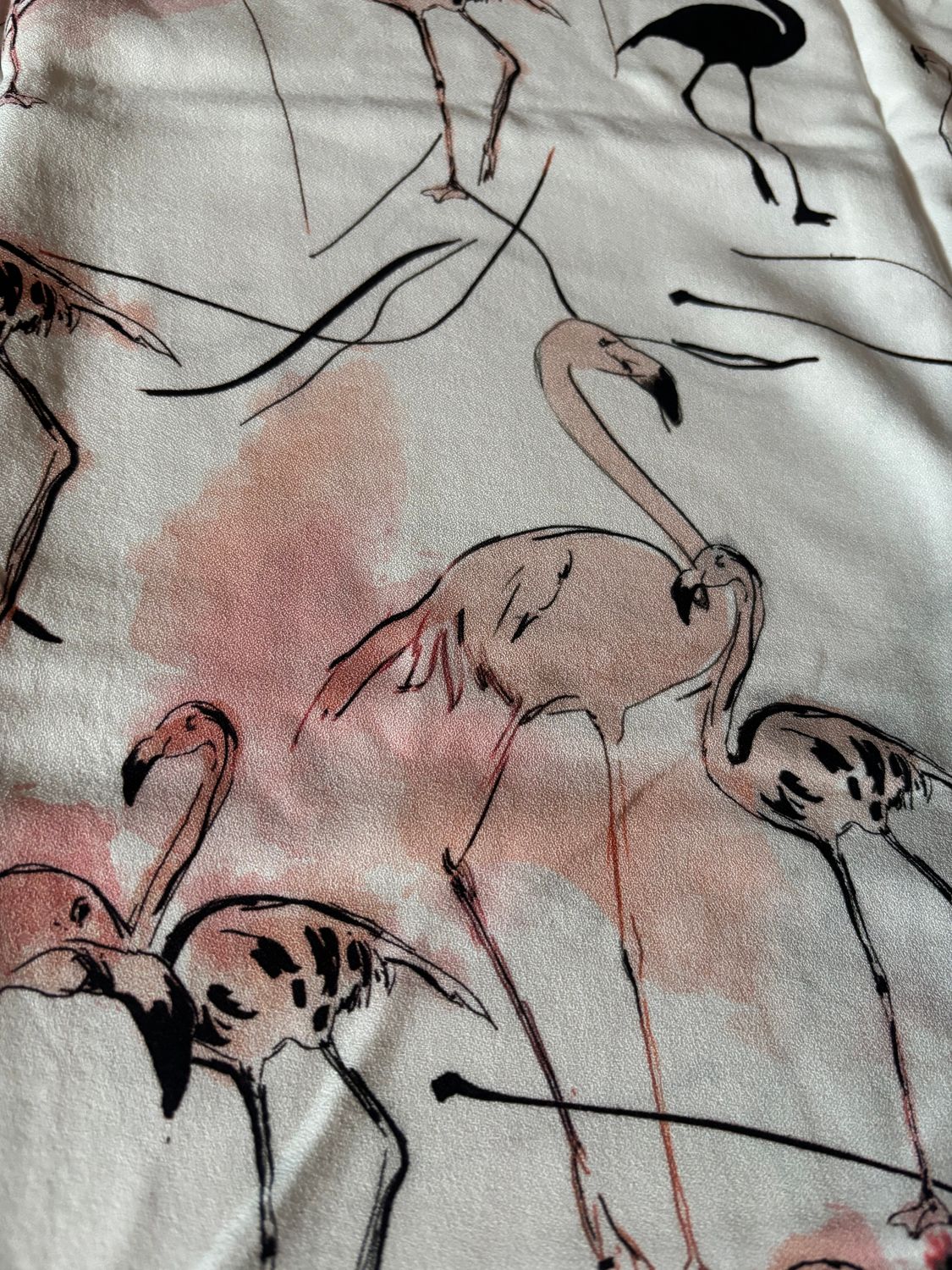 1,60m Blumen Panel Webware Flamingos Set 2 x 0,80m