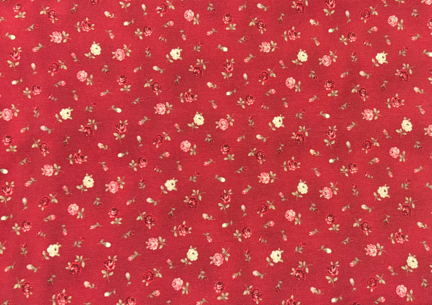0,60m Jersey mit Rosen auf rot